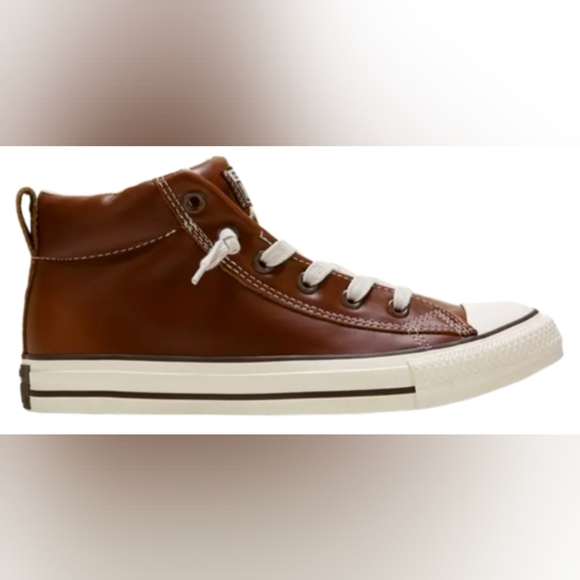 Chuck Taylor All Star Street Mid 'Pinecone’ Leather Sneakers Size 8 MSRP $160 - Picture 2 of 10